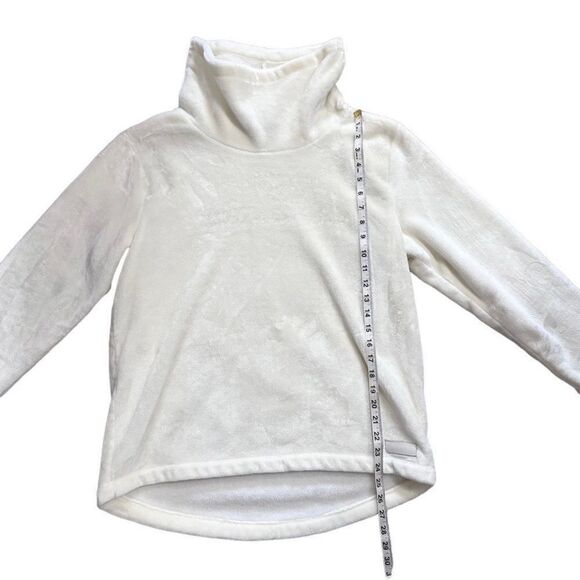 DKNY White Soft Fleece Turtleneck Long Sleeve High Low Pullover Size Medium - Picture 9 of 12